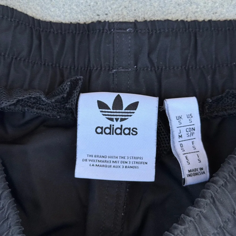 Adidas Originals Mens 3-Stripe Track Shorts Black White Trefoil Logo Small